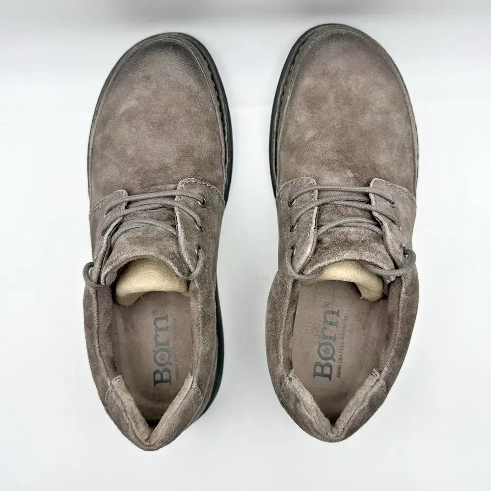 Born Mens Nigel 3-Eye Oxford Shoes US 8 M EU 41 Grey Nubuck Leather NIB